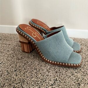 Jessica Simpson Light Blue Open-Toe Mules